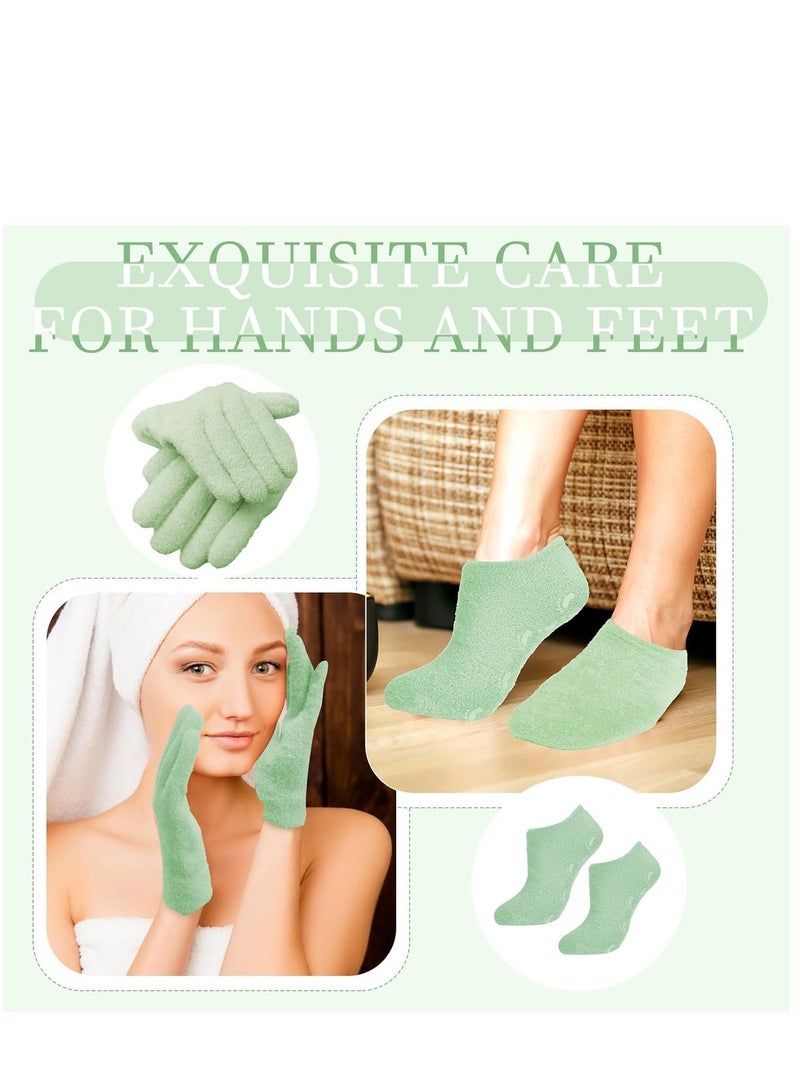 Moisturizing Glove and Sock, Gel Spa Moisturizing Therapy Sock Glove, Soften Repairing Dry Cracked, Hands Feet Skin Care, Effective in Repair Dry and Chapped Hands and Feet Skin Care