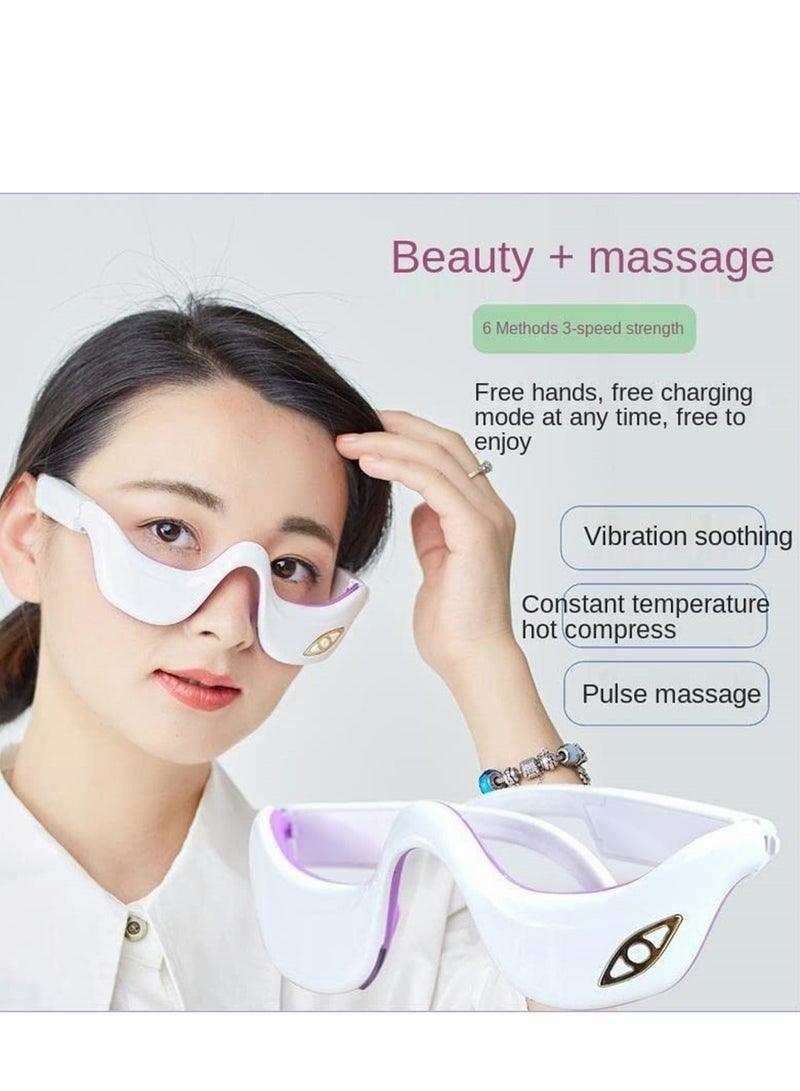 Eye Massager with Heat, Heated for Migraines, Relax and Reduce Strain Dark Circles Bags Dry Improve Sleep, Ideal Gifts Women/Men