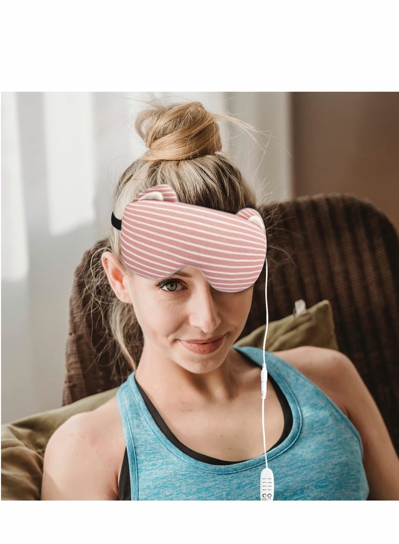 Heated Eye Mask, Heat Mask for Sleeping, Warm Compress Dry Eyes, USB Electric Heating Pad with Time Control, Relieve Syndrome, Stye, Blepharitis, A Great Sleep Artifact