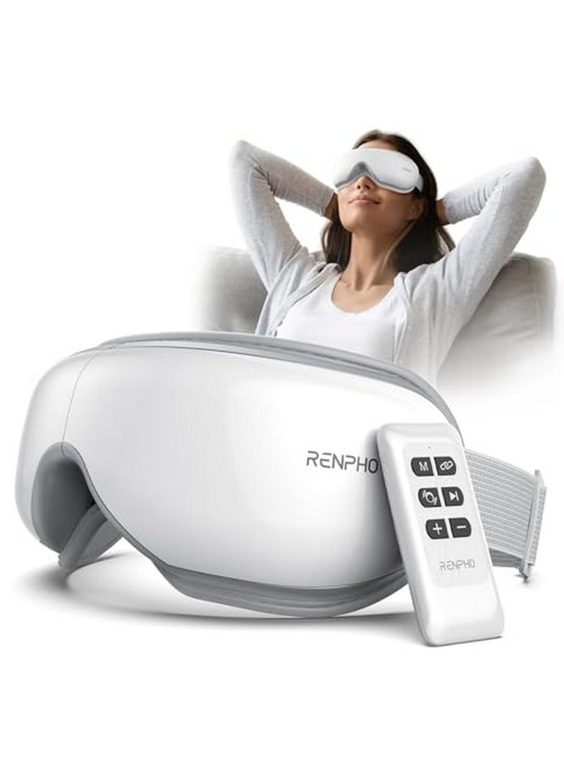 Eyeris 1 Eye Massager With Heat Air Compression Bluetooth Music Rechargeable Eye Therapy Massager White