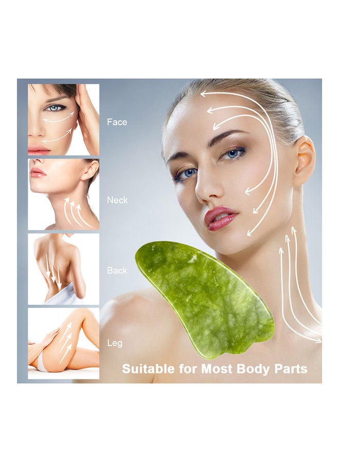 Gua Sha Board Jade Stone Guasha Scraping Massage Tool Facial Massager for Face Eyes Neck Body Skin Lifting & Tightening