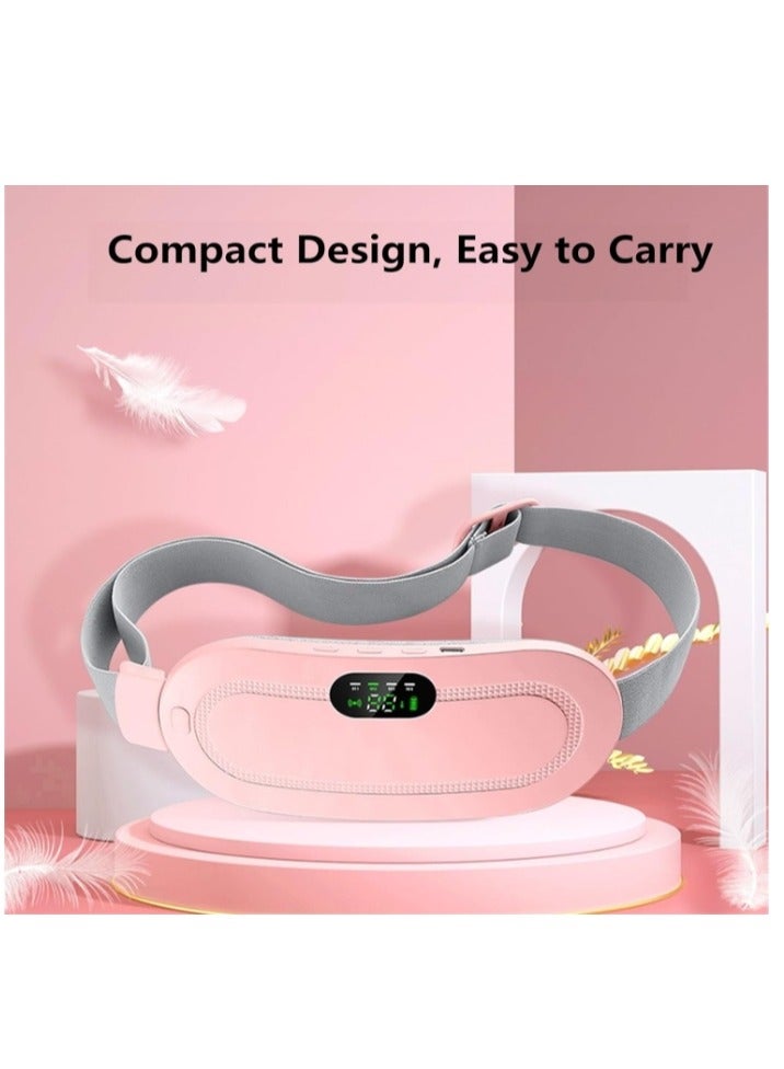 Portable Cordless Heating Pad, Menstrual Heating Pad with 3 Heat Levels and 3 Vibration Massage Modes, Fast Heating Belly Wrap Belt, Back or Belly Pain Relief Heating Pad for Women and Girl