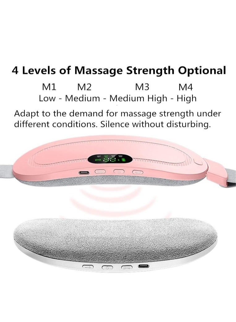 Portable Cordless Heating Pad, Menstrual Heating Pad with 3 Heat Levels and 3 Vibration Massage Modes, Fast Heating Belly Wrap Belt, Back or Belly Pain Relief Heating Pad for Women and Girl