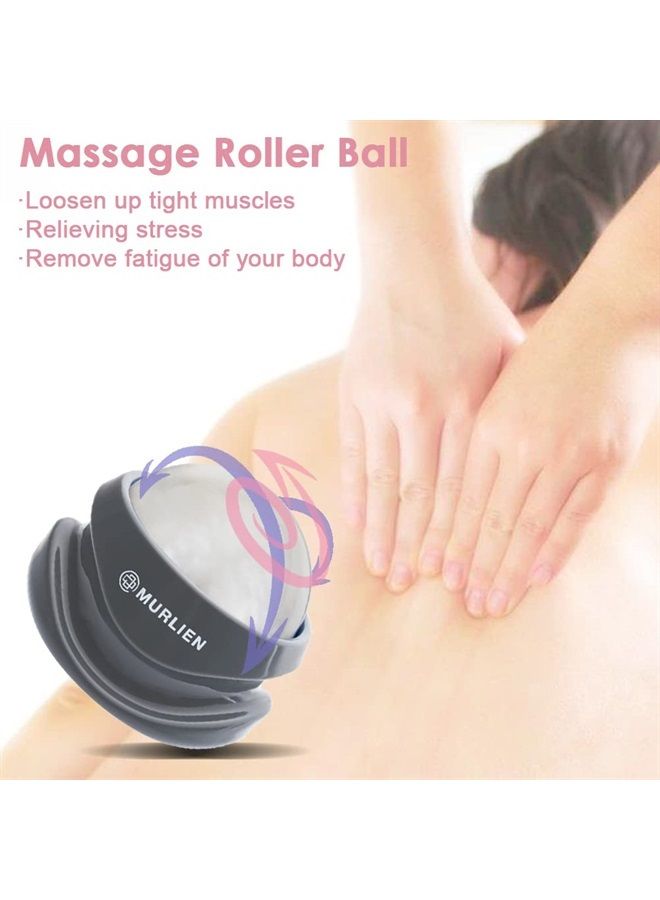 Massage Roller Ball, Tight and Sore Muscles Relief, Manual Massager, Alleviating Shoulder, Arms, Back, Legs, Calves or Muscle Tension - White