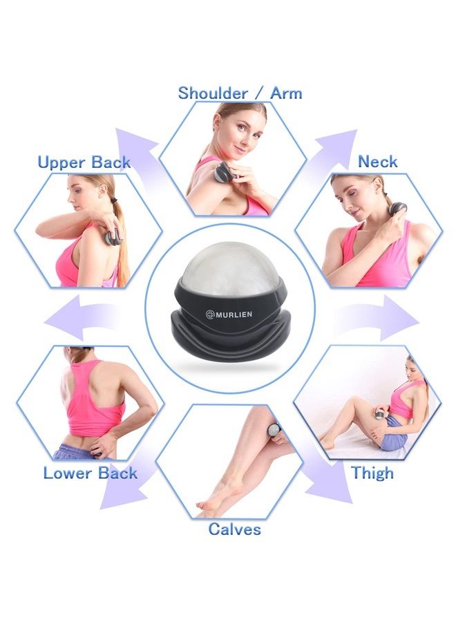 Massage Roller Ball, Tight and Sore Muscles Relief, Manual Massager, Alleviating Shoulder, Arms, Back, Legs, Calves or Muscle Tension - White