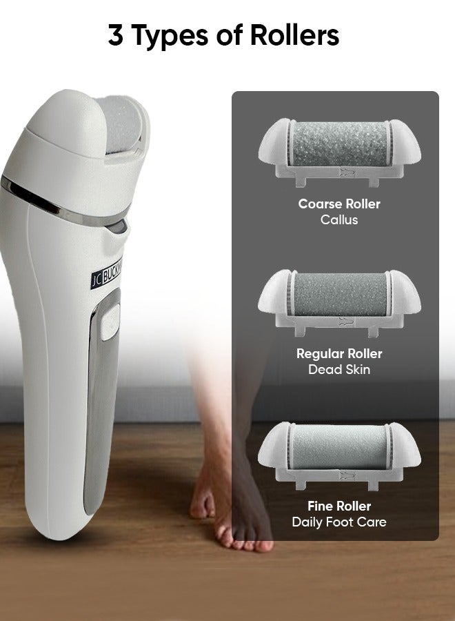 JC BUCKMAN Easy Pedi, Electric Foot Callus Remover Kit , Rechargeable, Portable Electronic Foot File Pedicure Tools