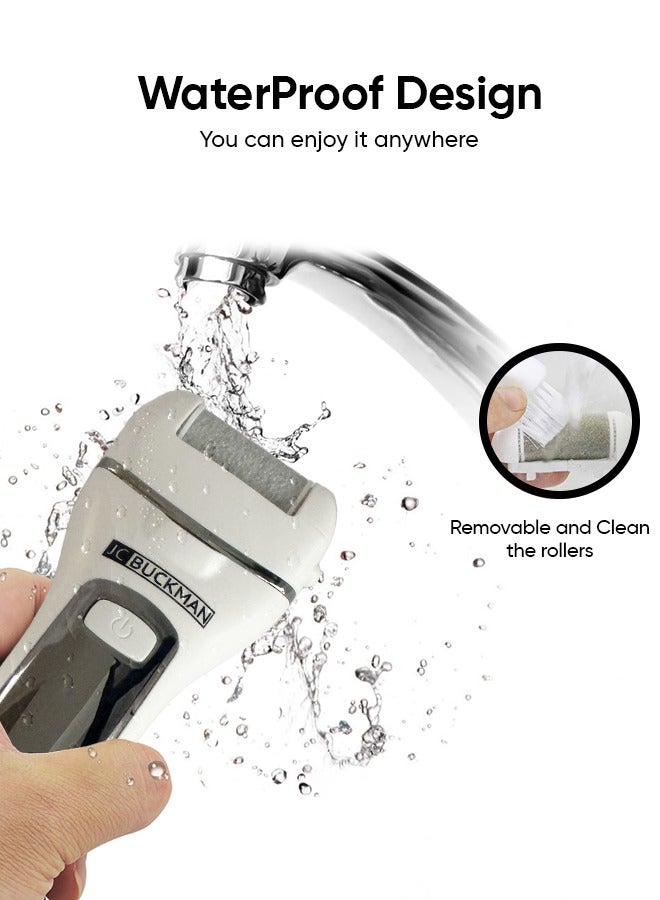 JC BUCKMAN Easy Pedi, Electric Foot Callus Remover Kit , Rechargeable, Portable Electronic Foot File Pedicure Tools