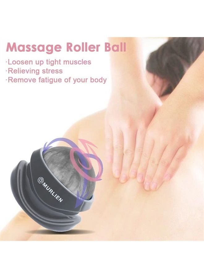 Massage Roller Ball, Tight and Sore Muscles Relief, Manual Massager, Alleviating Shoulder, Arms, Back, Legs, Calves or Muscle Tension - Gray