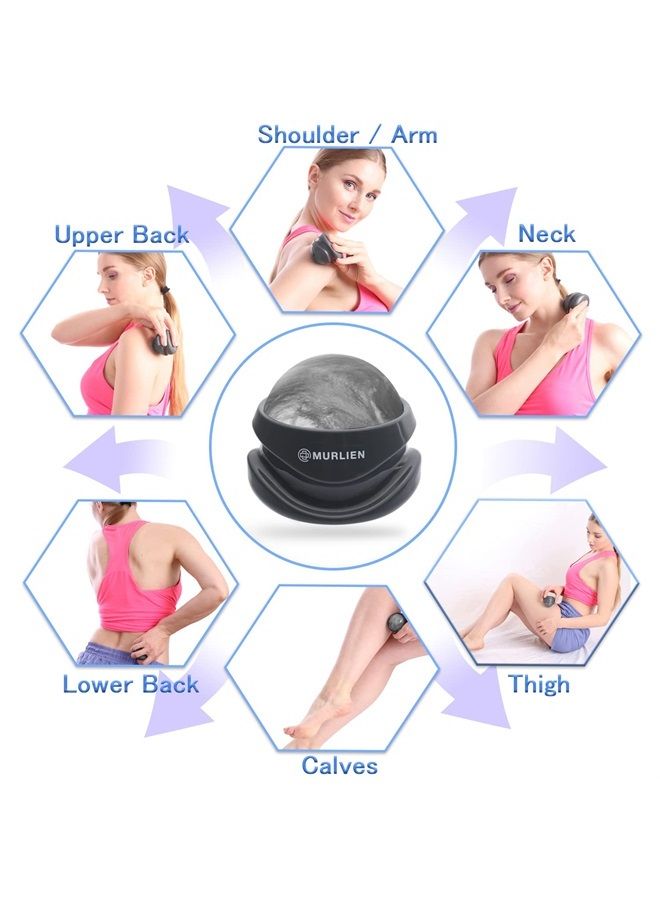 Massage Roller Ball, Tight and Sore Muscles Relief, Manual Massager, Alleviating Shoulder, Arms, Back, Legs, Calves or Muscle Tension - Gray