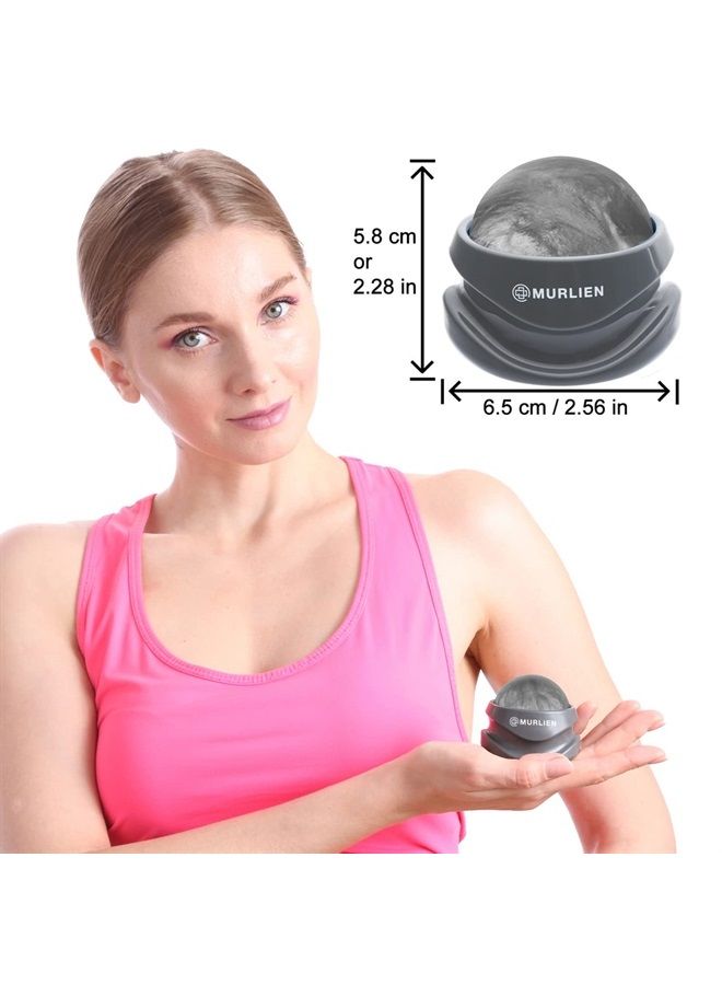 Massage Roller Ball, Tight and Sore Muscles Relief, Manual Massager, Alleviating Shoulder, Arms, Back, Legs, Calves or Muscle Tension - Gray