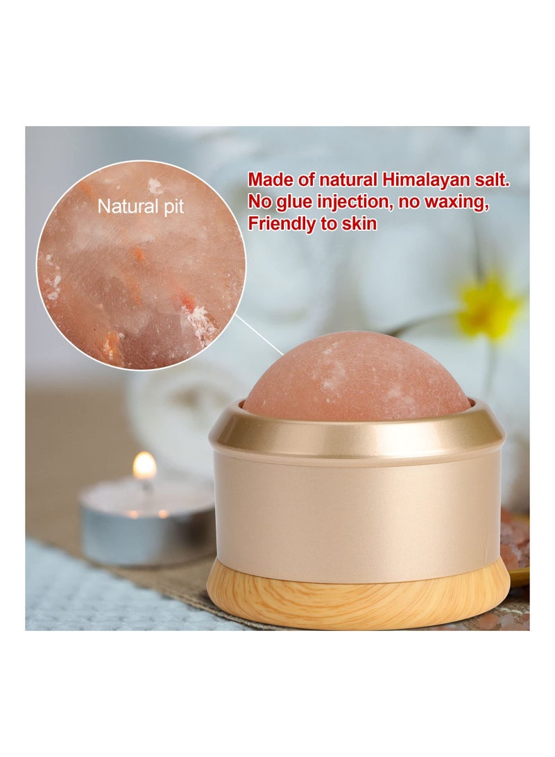 Massage Roller Ball, Himalayan Salt Ball Hand Massage Tool Salt Ball Roller Natural Therapy Roller Relaxation Roller Ball Body Massage Roller Therapeutic Roller for Neck, Back, Arm Full Body Massage