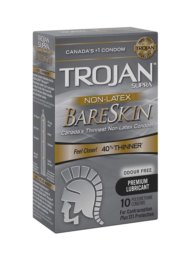 10-Piece Supra Non-Latex Bareskin Condom Set