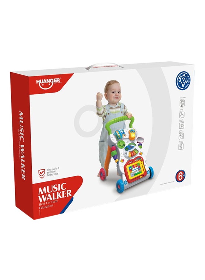 Baby Music And Light Walker With Adjustable Screw Children First Step Car 45x42x34cm