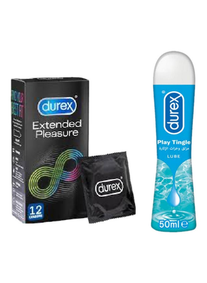 Extended Pleasure Condoms 12 and Durex Play Tingle lube 50ml