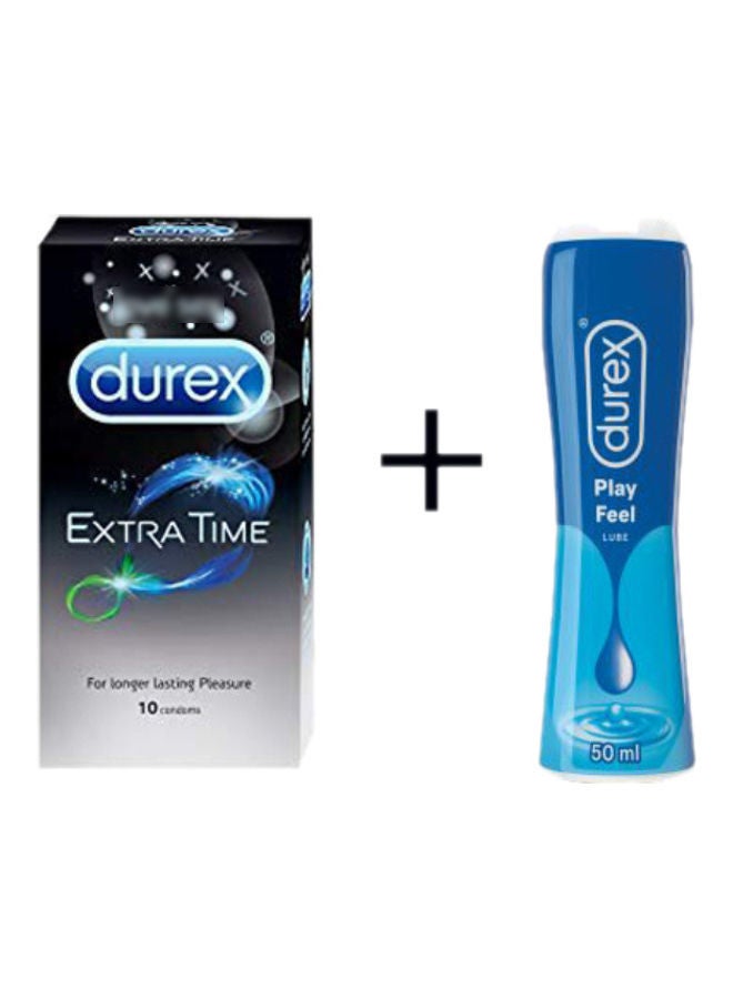 Extra Time 10 Pack and Durex play feel Lube 50ml