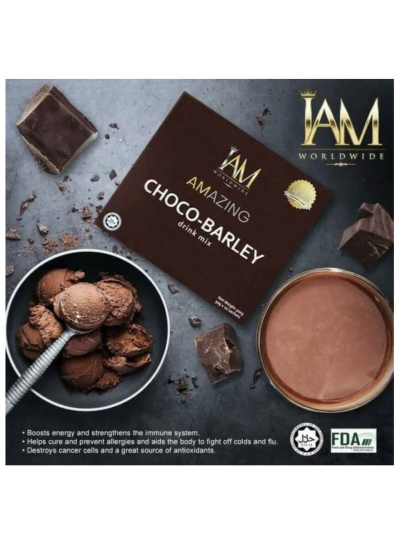 Amazing Choco Barley Drink Mix with Stevia, Enriched with Fiber and Protein, Maintain Body Strength, Immunity Boost, Energy Enhancement, Antioxidant Power and Rejuvenating Effects, 200g.