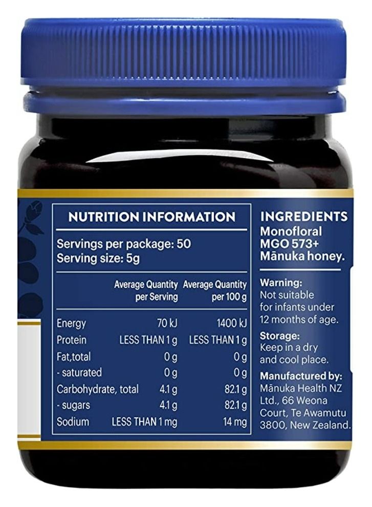 MANUKA HEALTH - MGO 573+ Manuka Honey, 100% Pure New Zealand Honey, 250 g