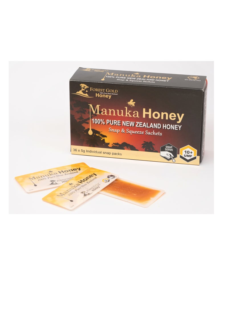 Forest Gold Manuka UMF 10+ Certified Honey Snap Packs 36 X 5gms