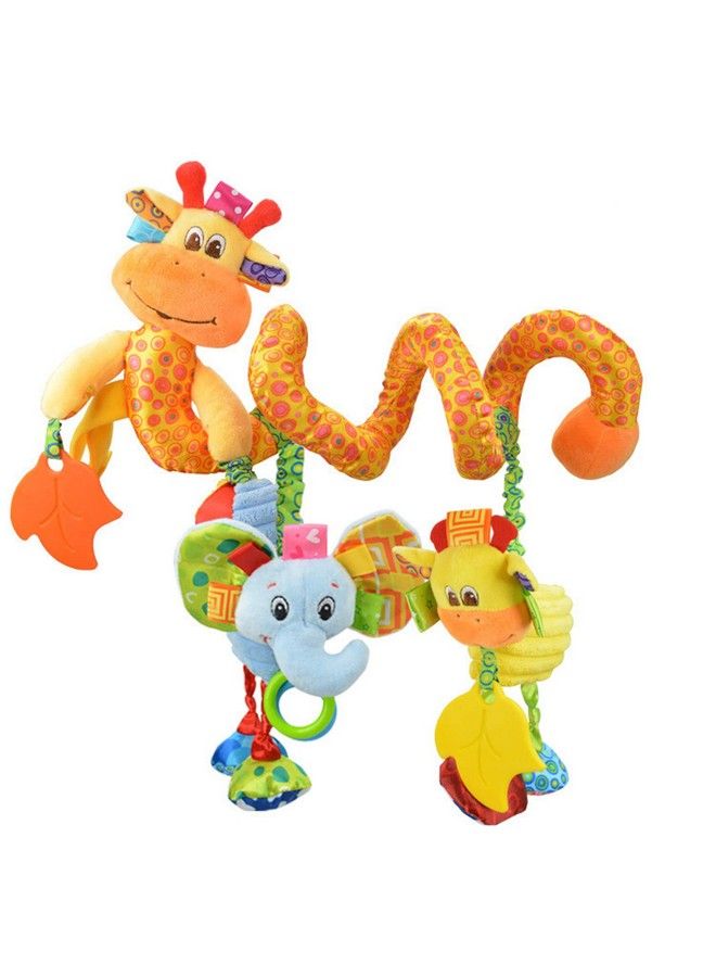 Baby Car Seat Stroller Toys Plush Activity Hanging Spiral Activity Pram Crib With Music Box Rattles Squeaker For Babies Infant Boys Girls(Giraffe)