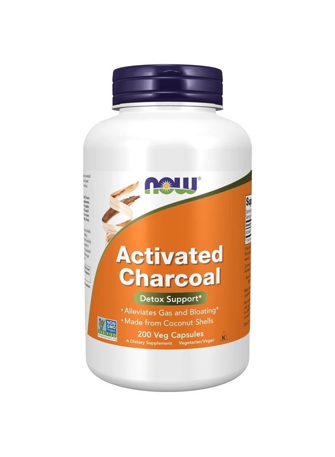 Supplements, Activated Charcoal Made from Coconut Shells, Non-GMO Project Verified, Detox Support*, 200 Veg Capsules