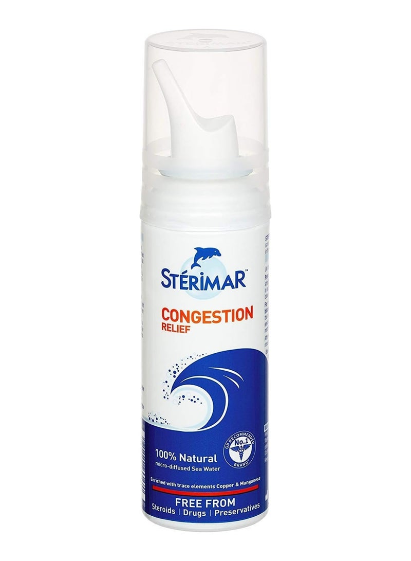 Nasal Spray - Congestion Relief - Natural Sea Water With Copper & Magnesium - 100Ml - Pack Of 2