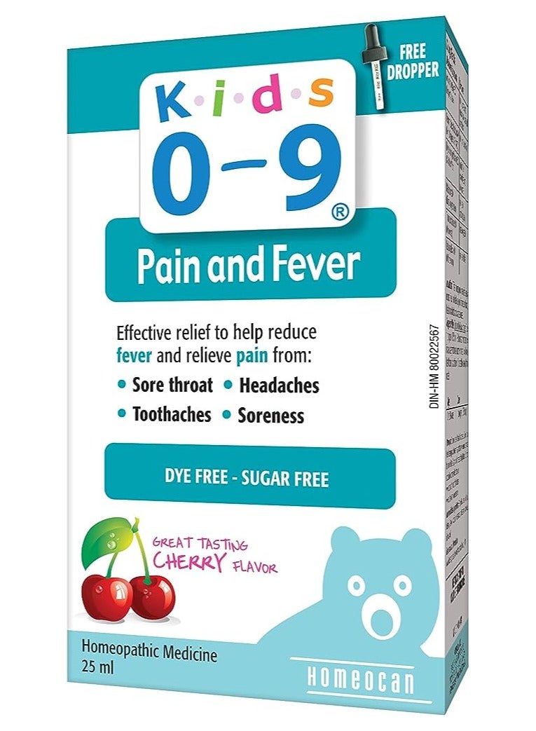 Generic Kids 0-9 Homeopath Pain & Fever -25Ml