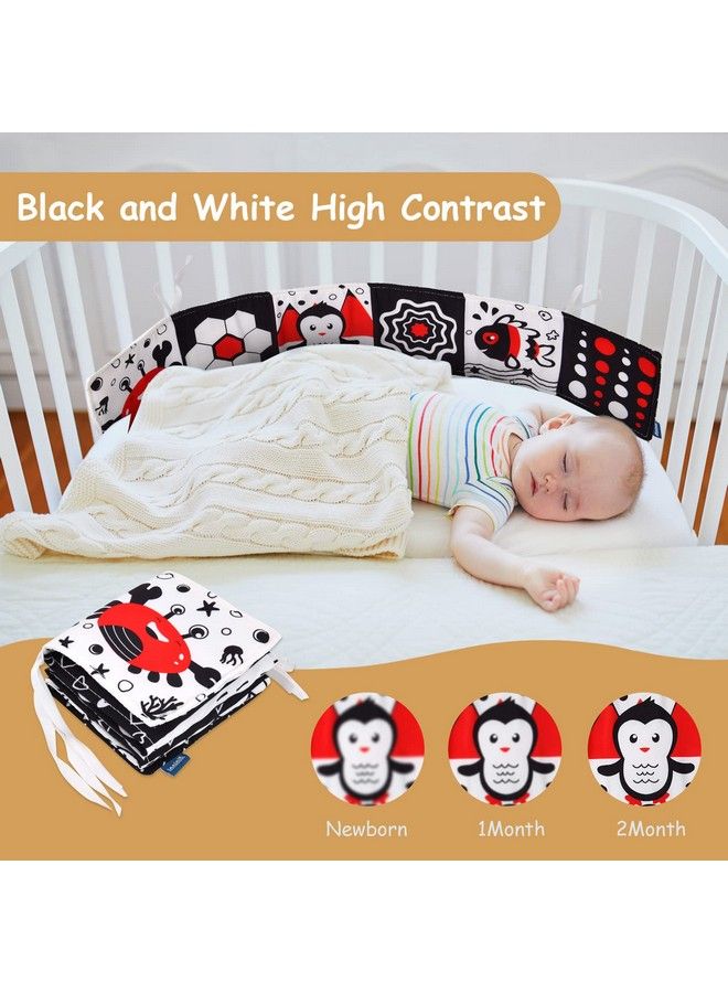 Black White Baby Soft Book Baby Soft Books 06 Months Infant Tummy Time Cloth Book Crib Toys Folding Educational Activity Cloth Book Suitable 03 Years Old Newborn Toys …