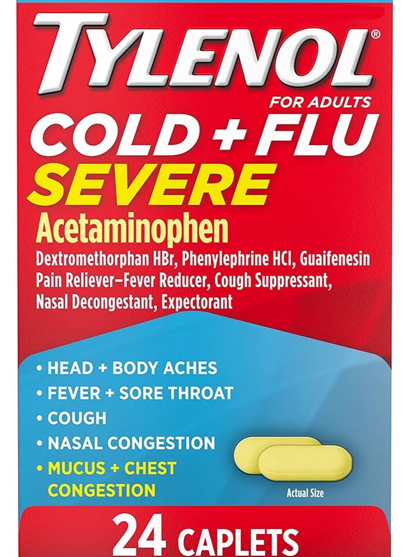 Cold + Flu Severe, Acetaminophen 24 Caplets