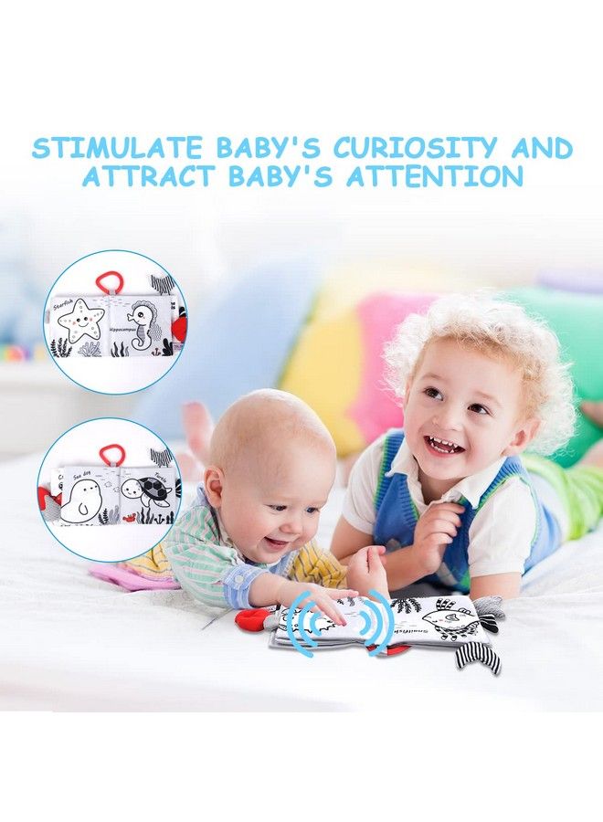 Soft Cloth Baby Books Baby Books 06 Months 3D Black And White High Contrast Soft Cloth Book Washable Nontoxic Early Baby Book