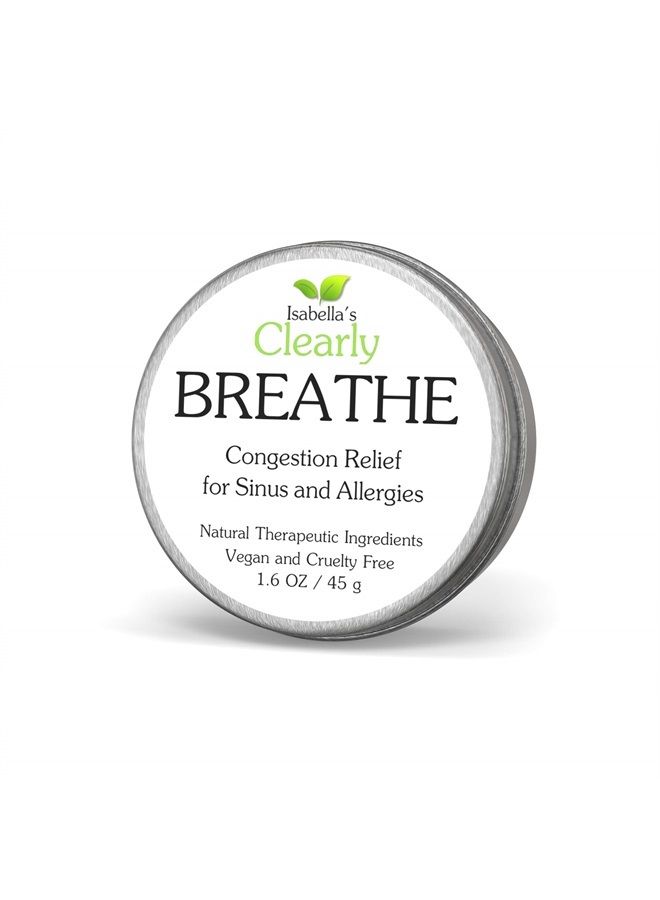 BREATHE Easy, Natural Aromatherapy Essential Oil Blend for Sinus and Nasal Congestion Relief, Seasonal Allergies | Chest Rub for Adults, Kids, Toddlers, Babies with Peppermint + Eucalyptus | USA Made