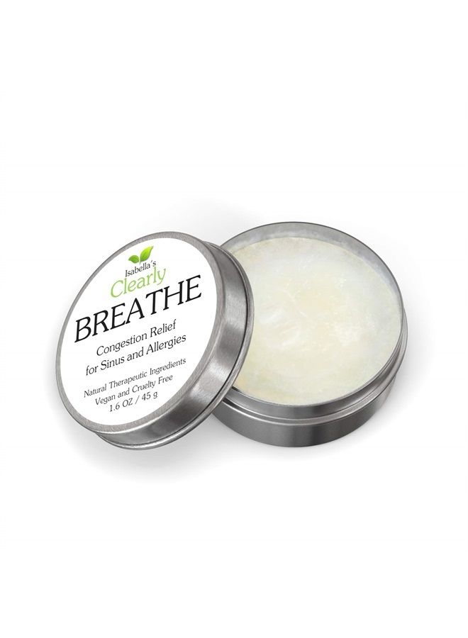 BREATHE Easy, Natural Aromatherapy Essential Oil Blend for Sinus and Nasal Congestion Relief, Seasonal Allergies | Chest Rub for Adults, Kids, Toddlers, Babies with Peppermint + Eucalyptus | USA Made