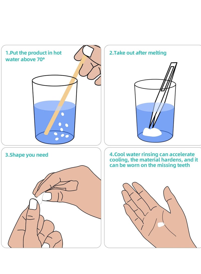 Temporary Tooth Repair Beads, Teeth Filling Replacement for Chipped Teeth,Thermal Beads for Temporary Fix The Missing and Broken Tooth Fake Teeth