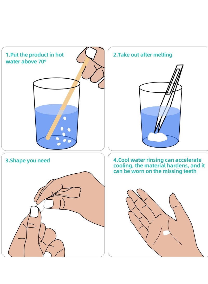 Temporary Tooth Repair Beads, Teeth Filling Replacement for Chipped Teeth,Thermal Beads for Temporary Fix The Missing and Broken Tooth Fake Teeth