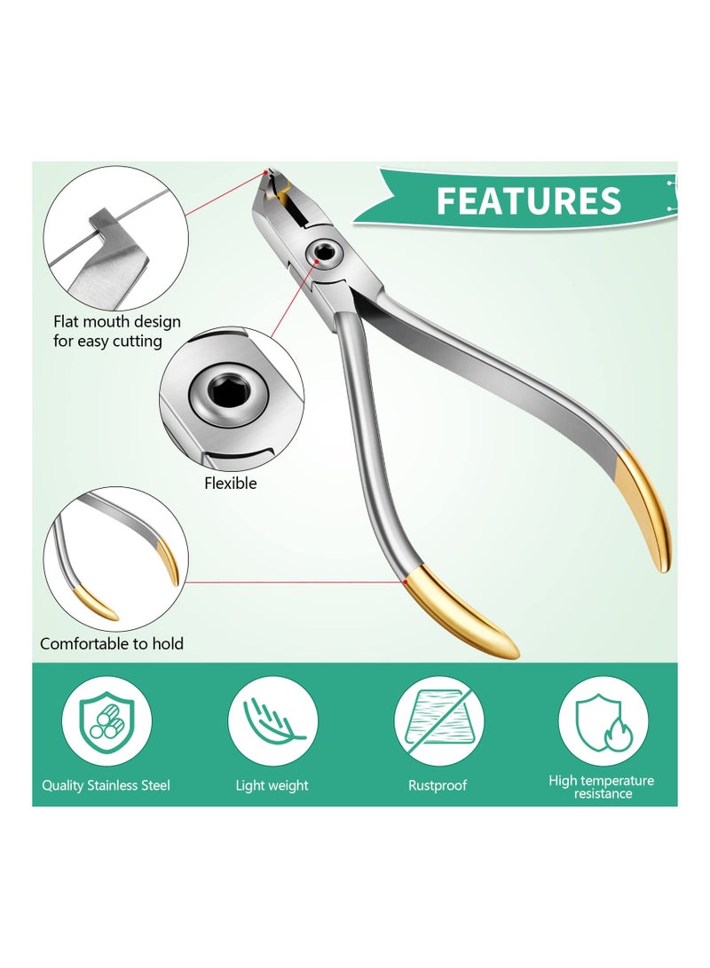 Braces Wire Cutter Hard Wire Cutter Pliers Wire Cutters, Braces Stainless Steel Brace Removal Tooth Pulling Kit Tool for Cutting Titanium Alloy Archwire Distal End Cutter
