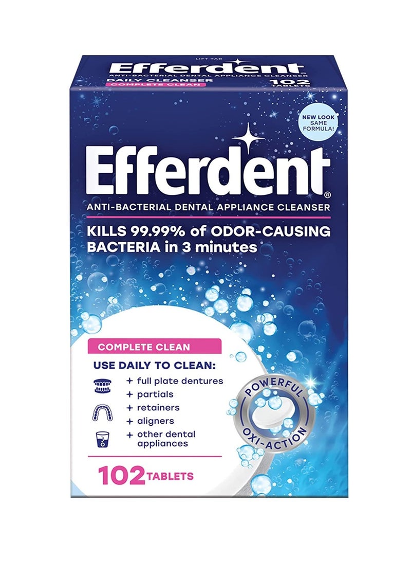 Anti-Bacterial Dental Appliance Cleanser 102 Tablets