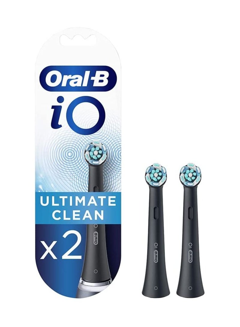 Oral-B iO RB CB-2 Ultimate Clean Black Toothbrush Heads -  Pack of 2 Counts