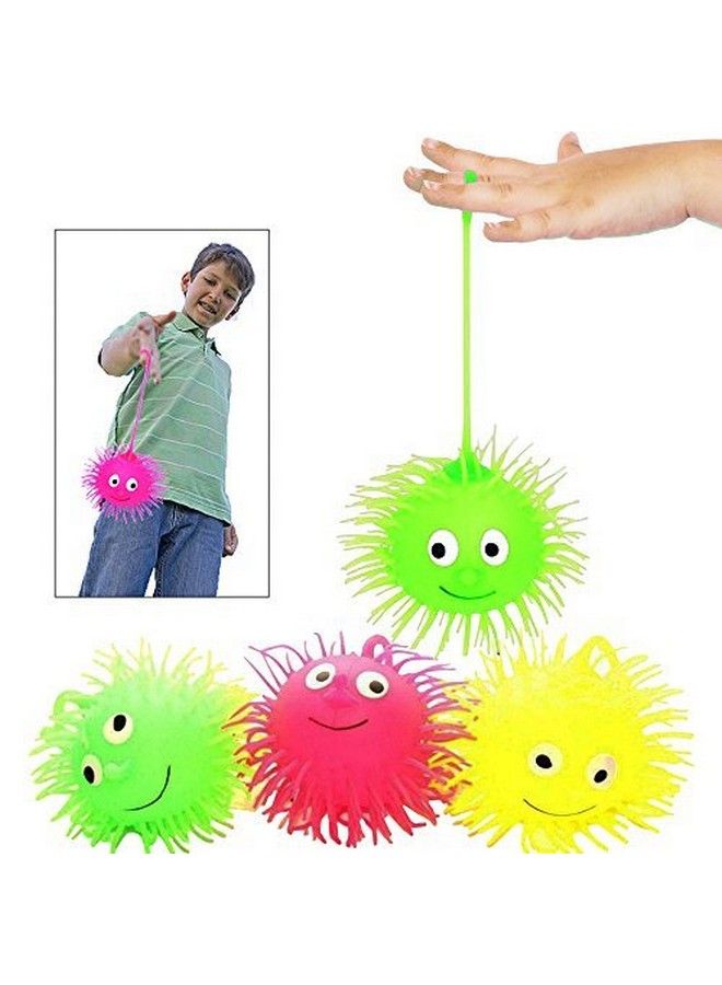 Lighting Puffer Toy Squishy Rubber Soft Ball For Kids Boys And Girls Set Of 2 Multi Color