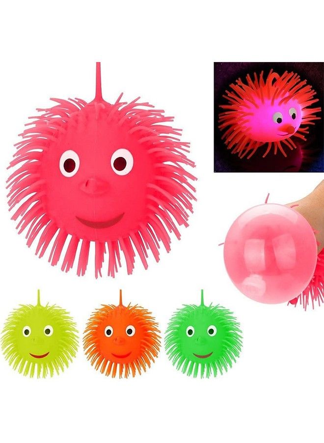 Set Of 2Pcs Led Lights Puffer Toys Balls For Kids Stress Relief Toy Set (Multicolor) (M3)