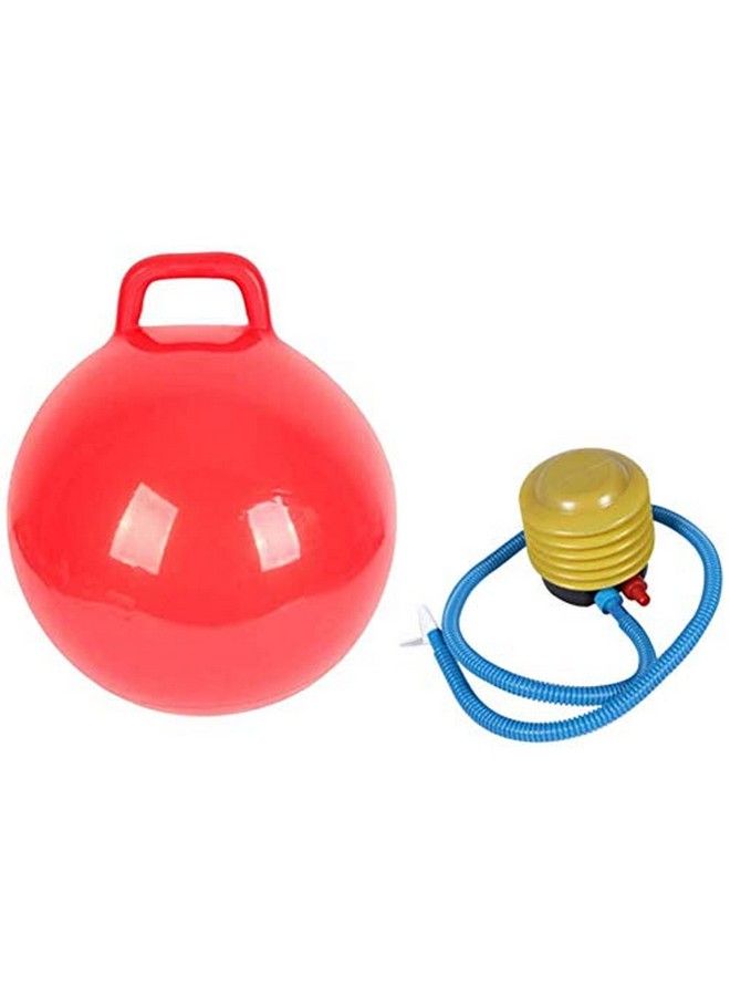 Sit And Bounce Rubber Hop Ball For Kids With Random Handle Designs (Multicolor) Size 65 Cm