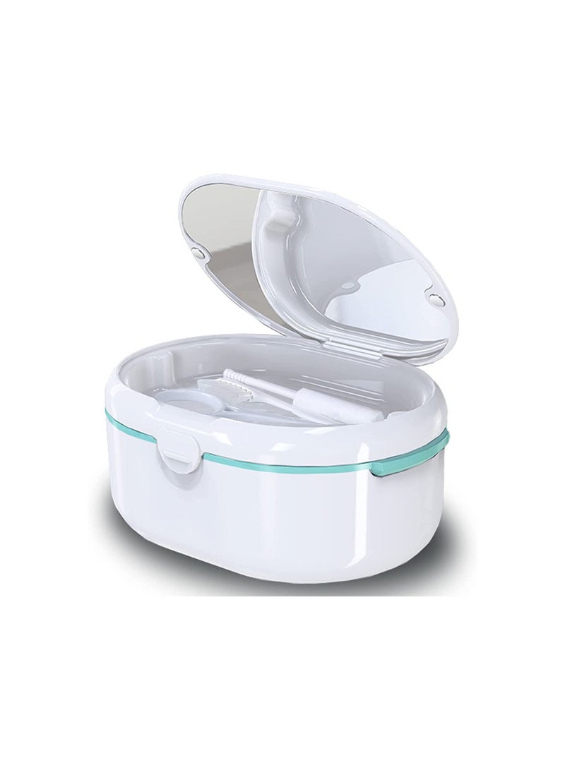 Dentures Cup Case SYOSI Denture Cups for Soaking Dentures for Cleaning Household Office Travel Denture Cup Denture Bath Box Double Layer Dry and Wet Separation Portable False Teeth Container