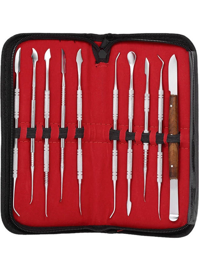 10-Piece Stainless Steel Dental Wax Carving Tool Set