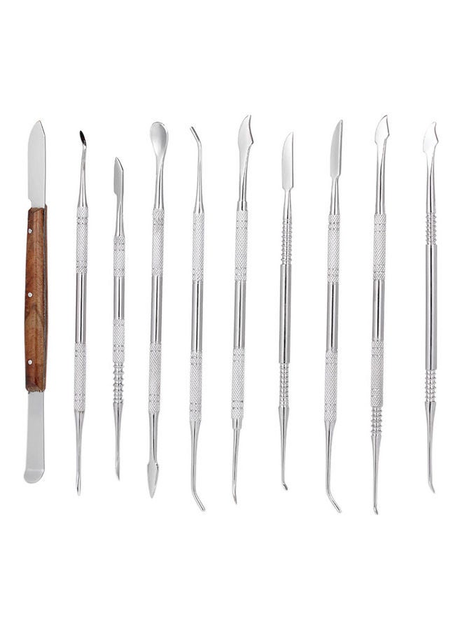 10-Piece Stainless Steel Dental Wax Carving Tool Set
