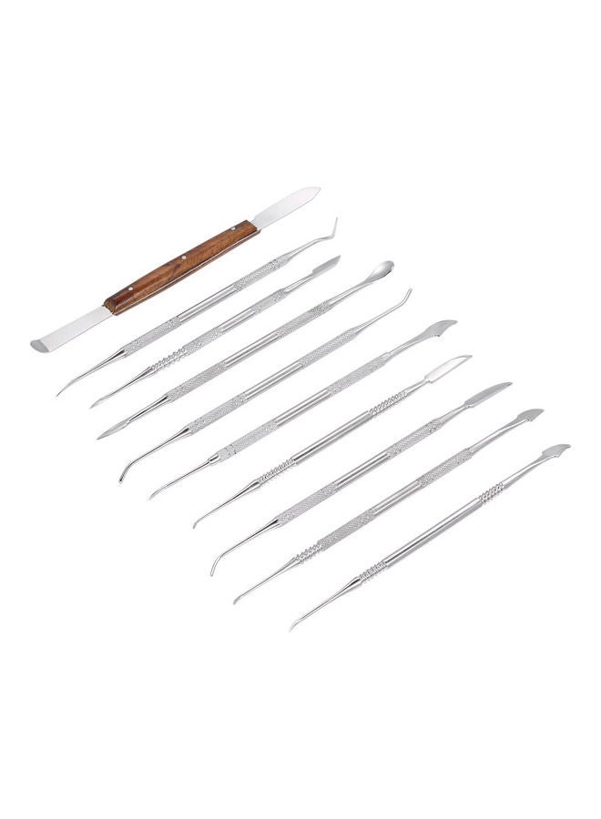 10-Piece Stainless Steel Dental Wax Carving Tool Set
