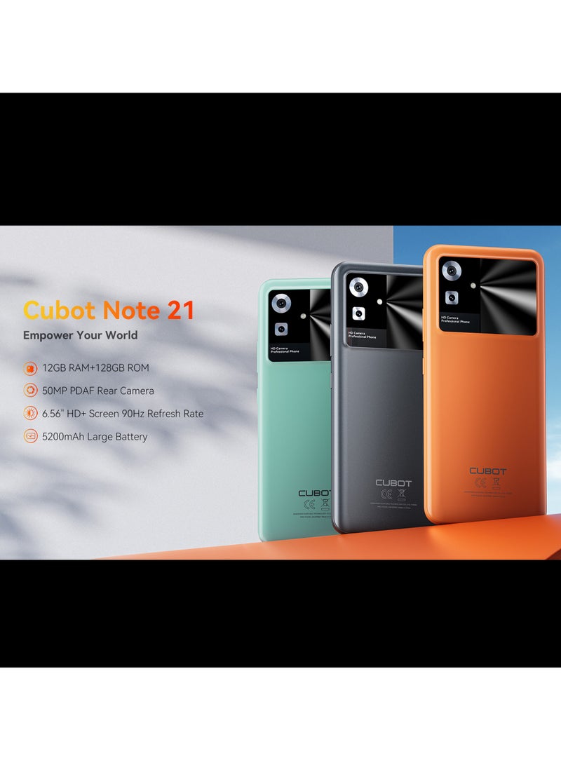 Note 21 Unlocked Cell Phone, Android 13 Smart Phone, 12GB RAM (6GB+6GB Extended), 128GB ROM, 5200mAh Battery 6.56