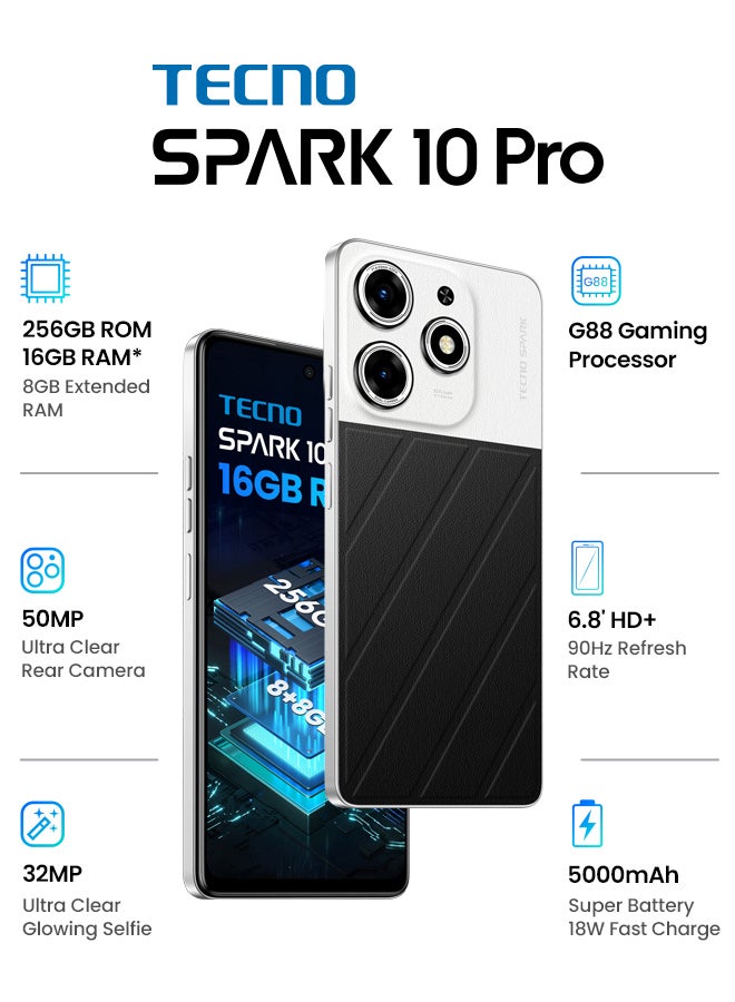 Spark 10 Pro 6.8 Inch Lunar Eclipse 8GB 256GB 4G - International Version