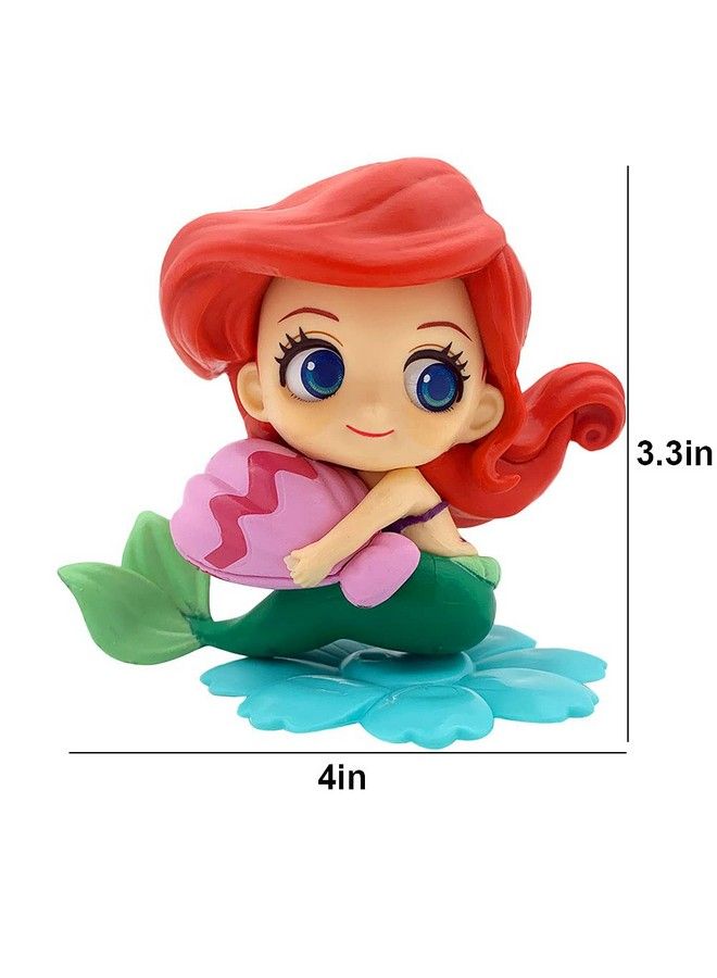 Mermaid Cake Topper Little Mermaid Doll With Seashells For Ariel Cake Decoration Mermaid Figurines For Under The Sea Mermaid Theme Princess Kids Birthday Baby Shower Party Supplies