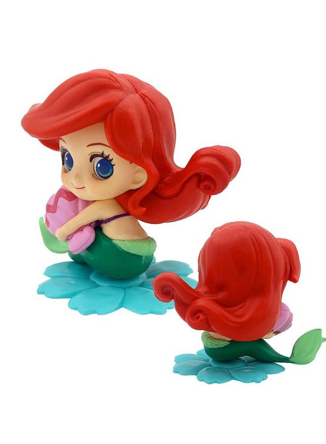 Mermaid Cake Topper Little Mermaid Doll With Seashells For Ariel Cake Decoration Mermaid Figurines For Under The Sea Mermaid Theme Princess Kids Birthday Baby Shower Party Supplies