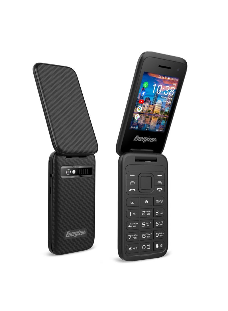 E282SC Flip Dual SIM Feature Phone 4GB 512 MB 4G LTE Carbon Black