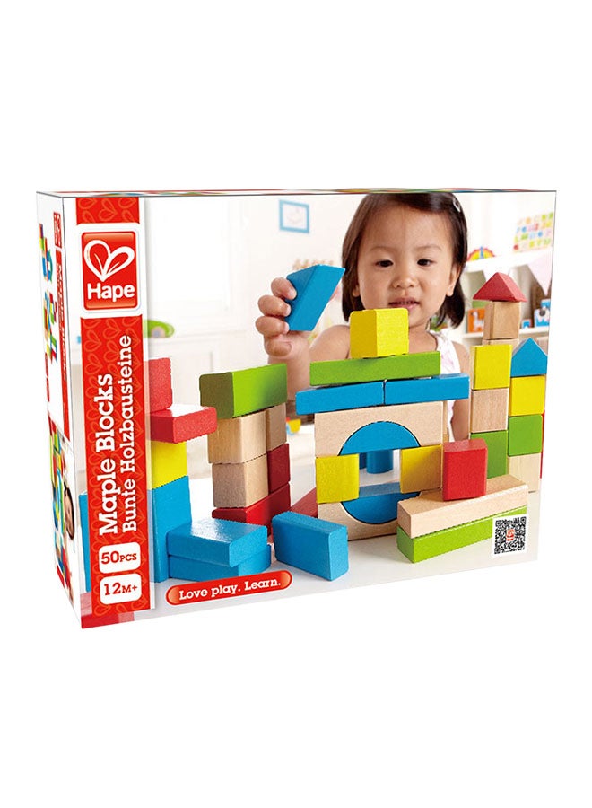 50-Piece Maple Wooden Block Set E0409