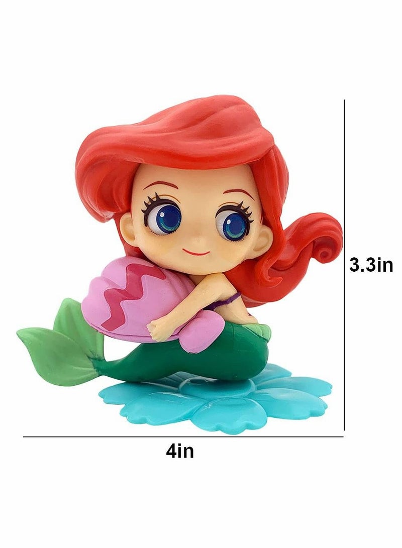 Mermaid Cake Topper Little Cute Doll with Seashell for Under the Sea Decorations, Theme Birthday Party, Baby Shower, Underwater Party